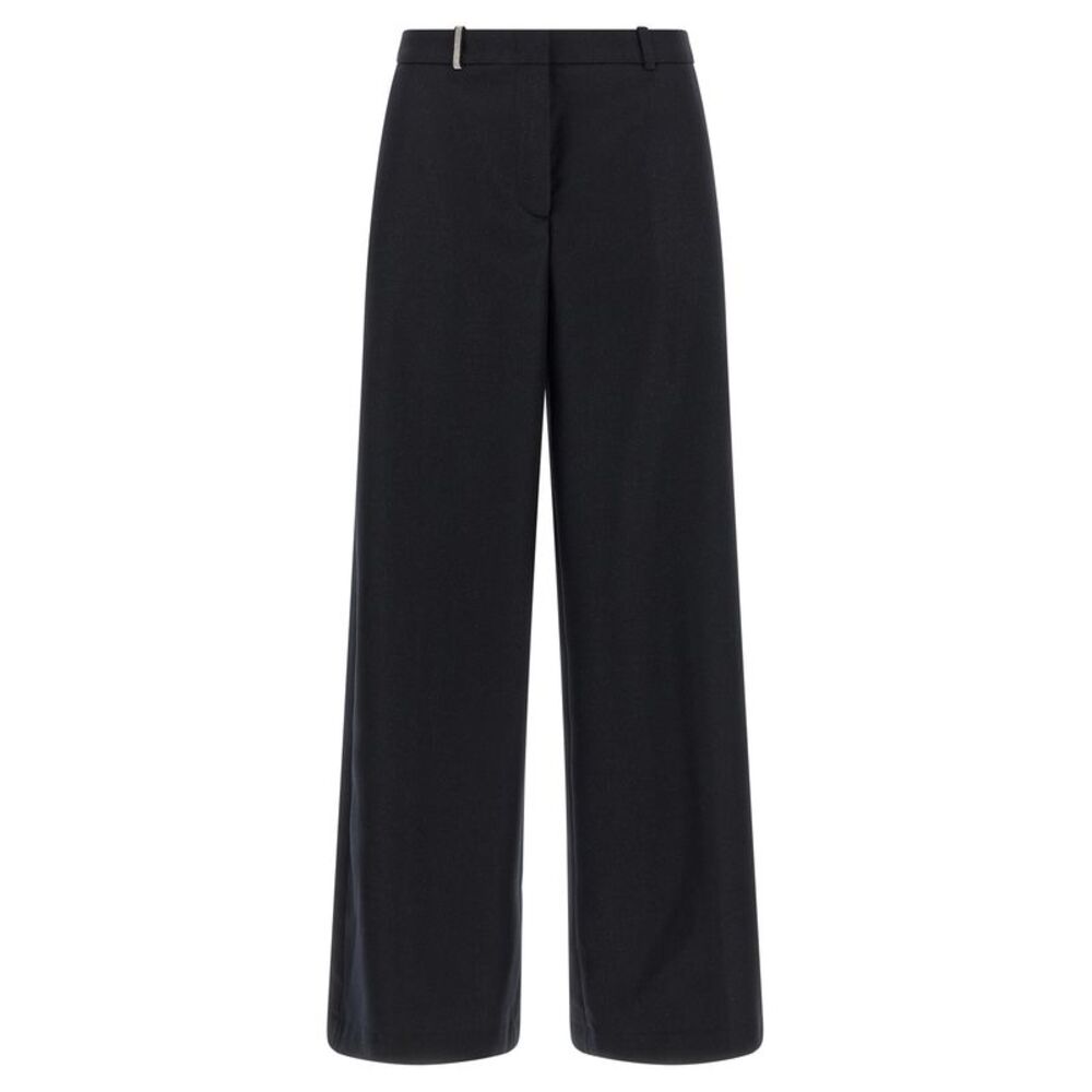 Peserico Blue Virgin Wool Casual Women's Pants